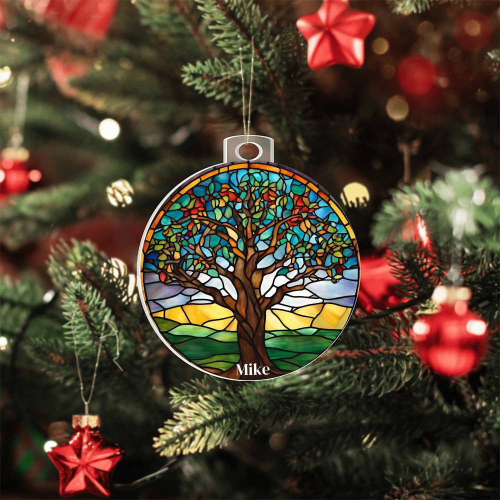 Tree of Life Stained Glass Ornament-[Heartfelt Family Gift]