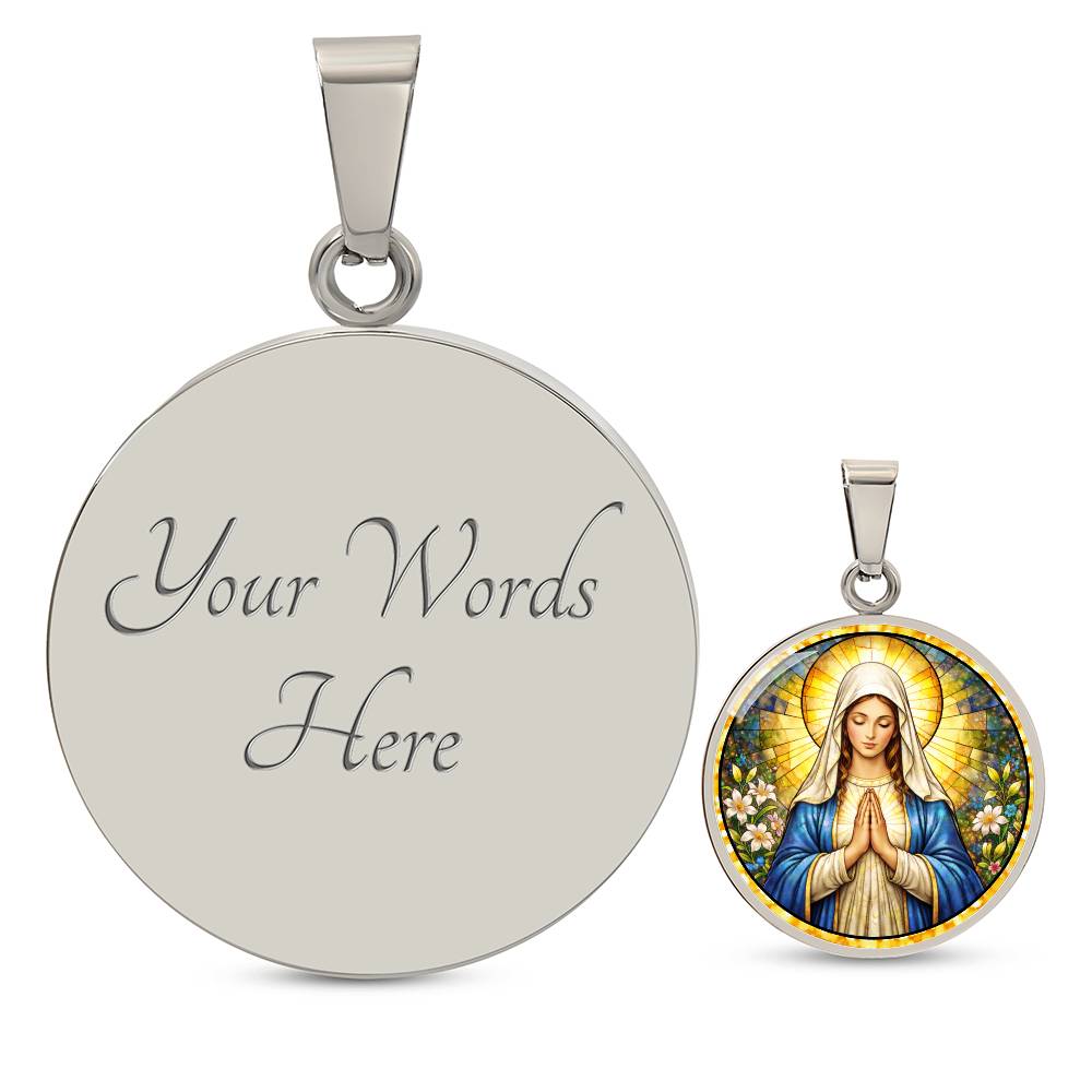 Mother Virgin Mary Personalized Engraved Necklace Bracelet or Keychain
