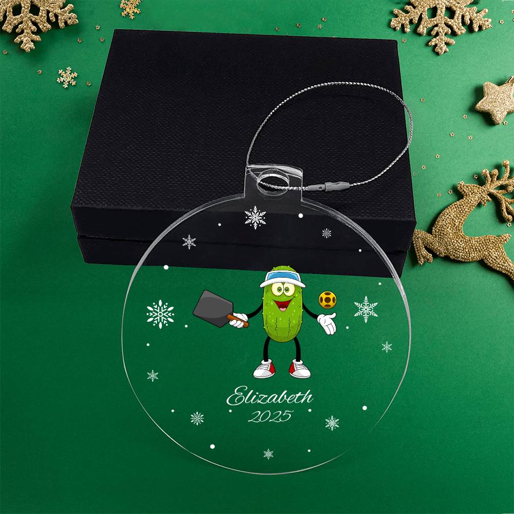 Pickleball Player Christmas Ornament