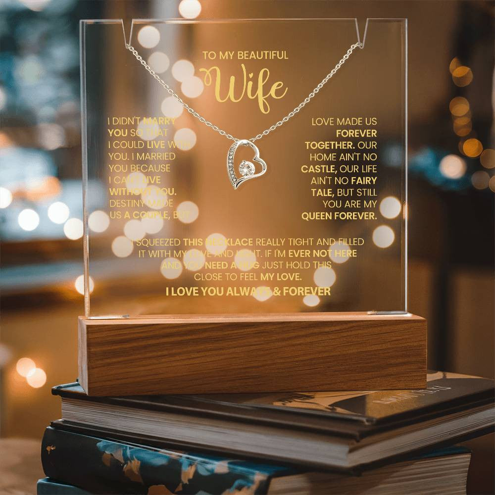 Wife Lighted Jewelry Holder Necklace Gift Set-[Heartfelt Family Gift]