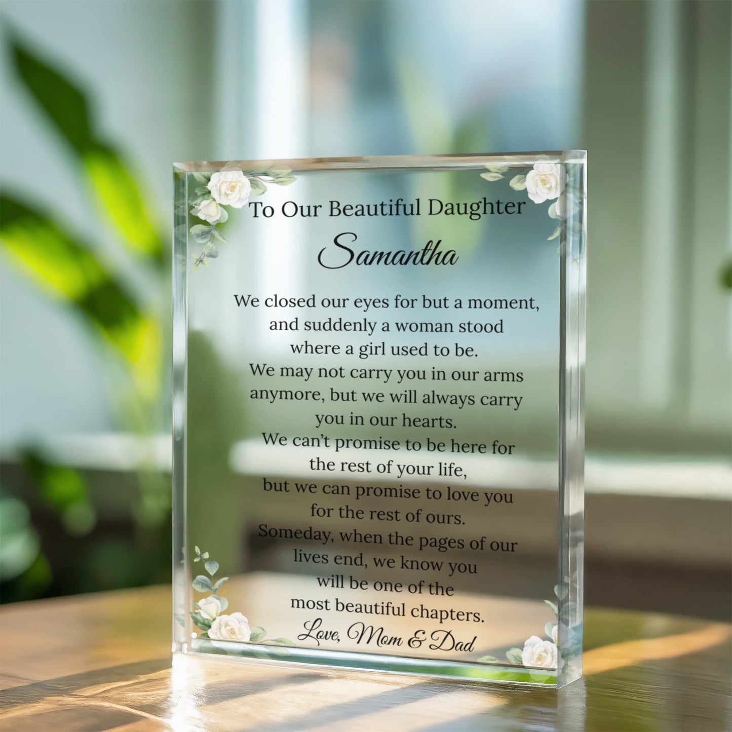 Daughter Floral Plaque
