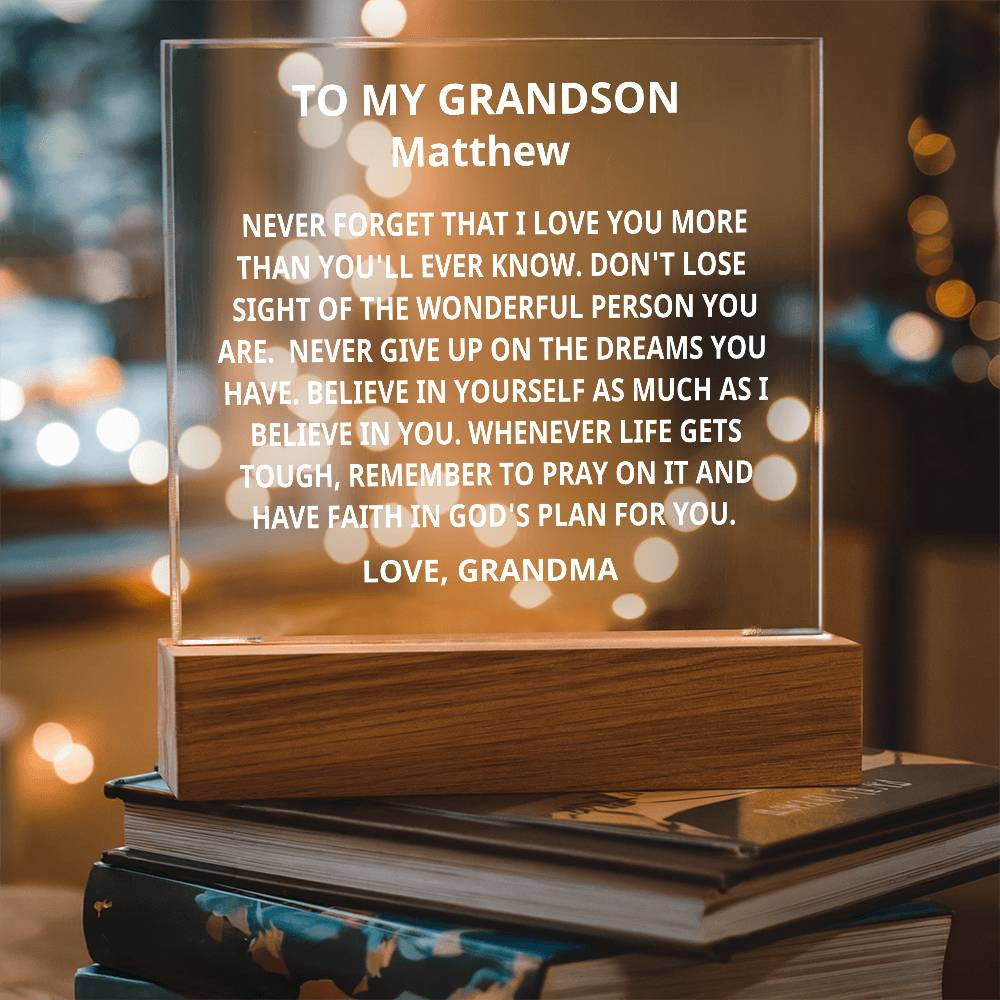 Personalized Christian Grandson Gift