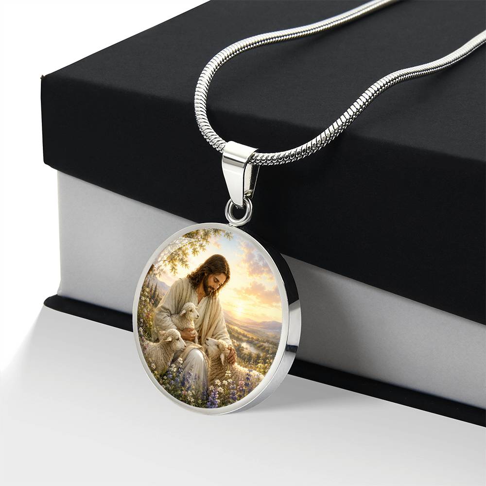 Personalized Jesus and Lamb Necklace