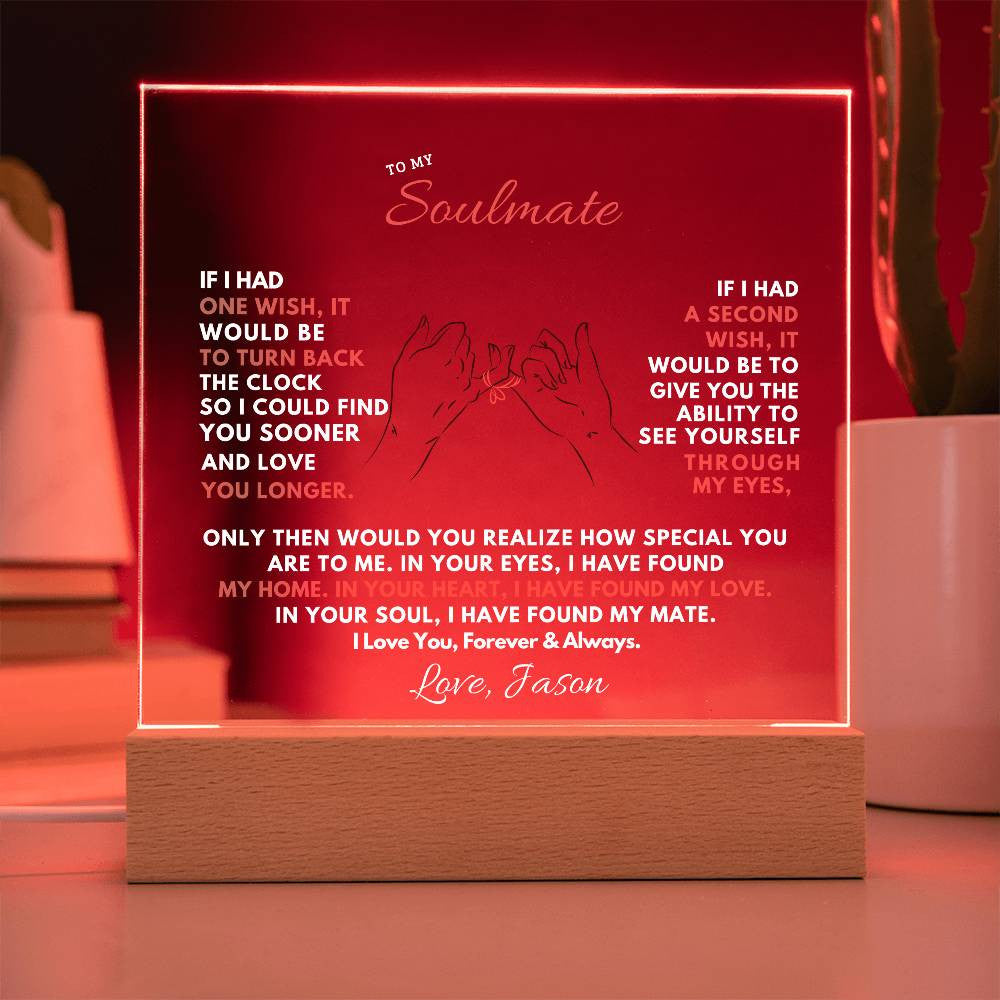 To My Soulmate Acrylic Plaque Gift-[Heartfelt Family Gift]