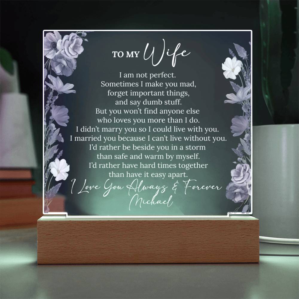 Personalized To My Wife Lighted Plaque