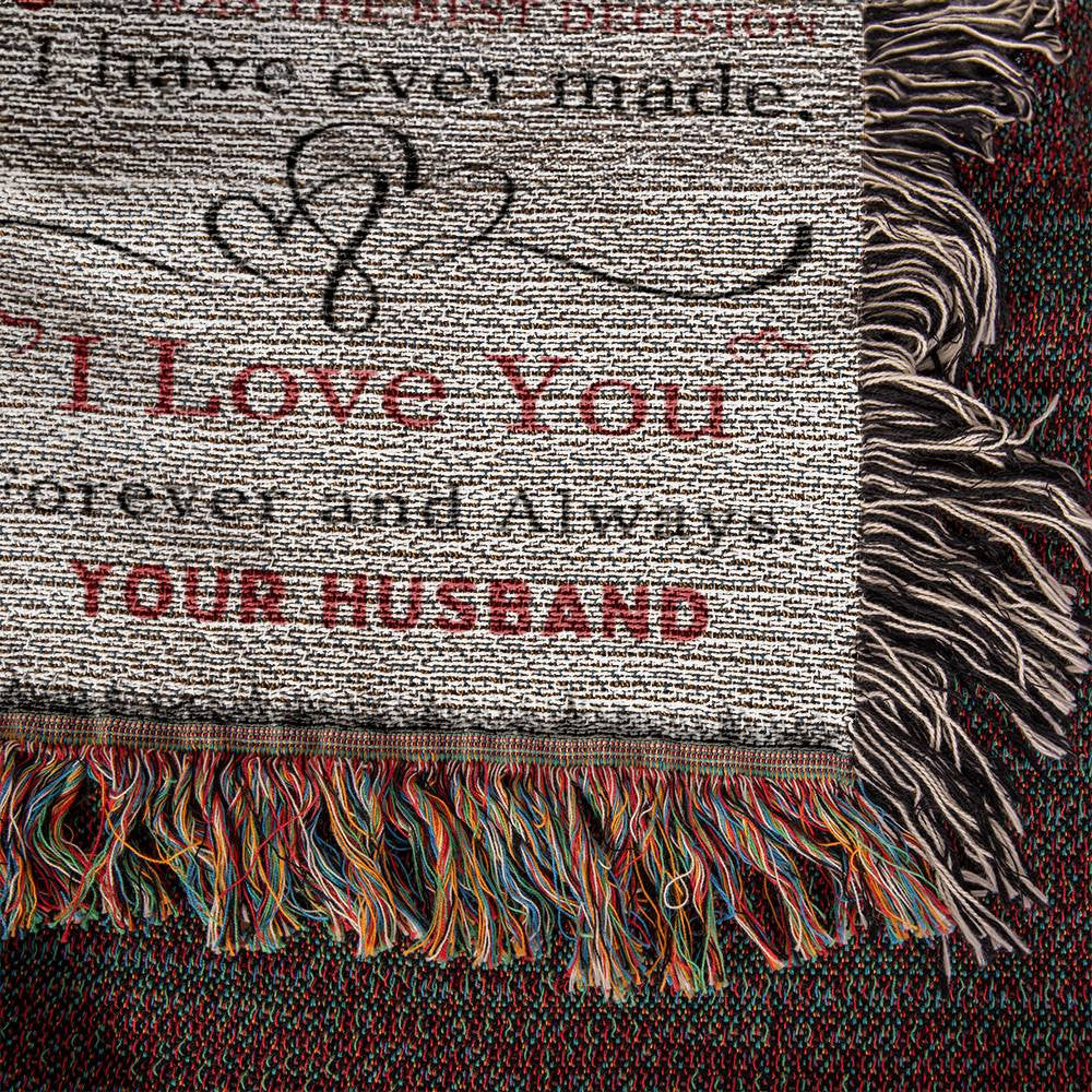 To My Wife Woven Blanket Gift from Husband-[Heartfelt Family Gift]