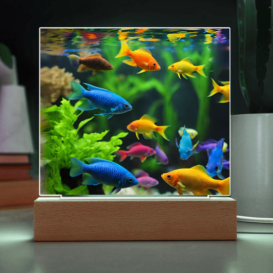 Goldfish Acrylic Aqaurium LED Photo Nightlight or Desk Decor-[Heartfelt Family Gift]
