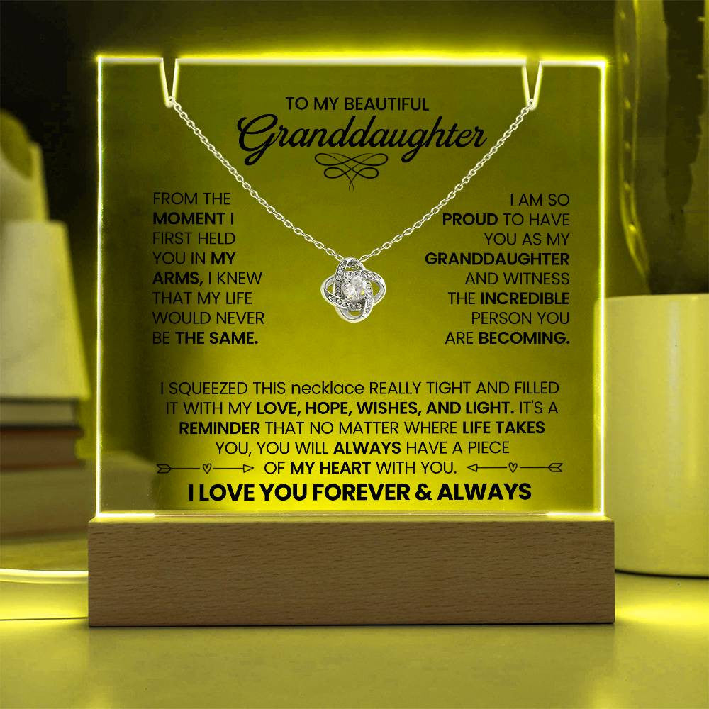 Granddaughter Lighted Jewelry Holder with Necklace Gift Set-[Heartfelt Family Gift]