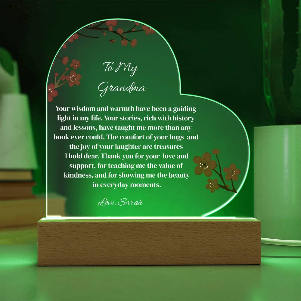 Grandma Acrylic Heart Plaque