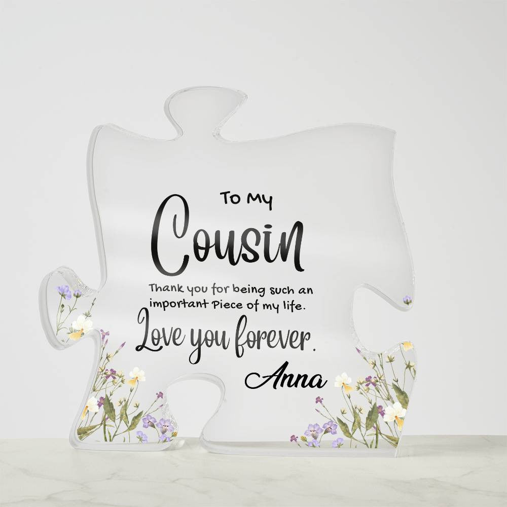 Cousin Acrylic Puzzle Plaque-[Heartfelt Family Gift]