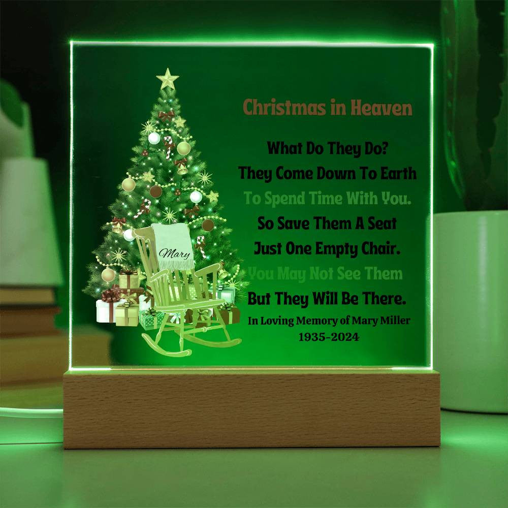 Christmas In Heaven Empty Chair Memorial Plaque-[Heartfelt Family Gift]