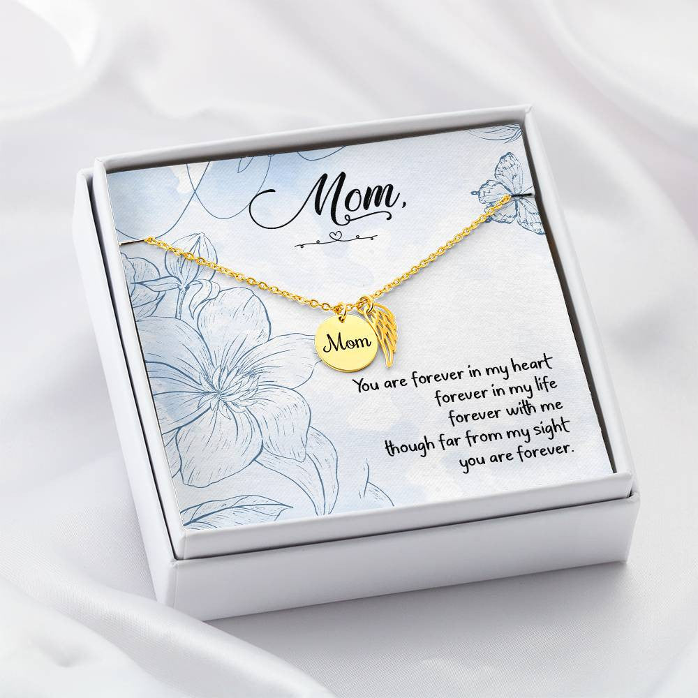 Forever in My Heart Mom Memorial Necklace - Personalized-[Heartfelt Family Gift]