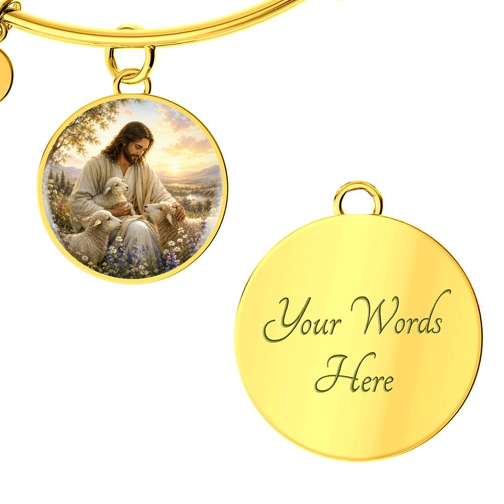 Personalized Jesus and Lamb Necklace