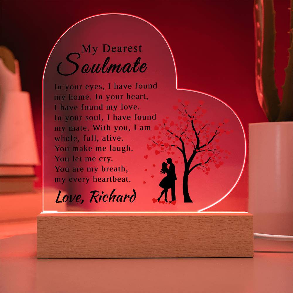Soulmate Acrylic Heart-[Heartfelt Family Gift]
