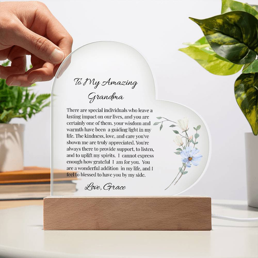 Grandma Acrylic Heart Plaque