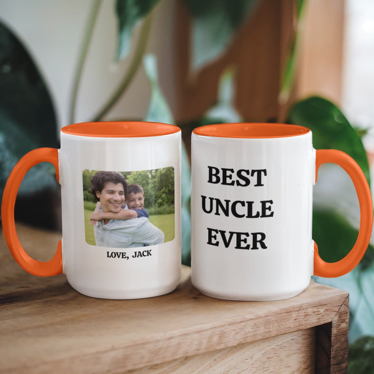 Best Uncle Photo Mug, Custom Coffee Cup, Uncle Gift Idea, Personalized Ceramic Mug, Two Tone Photo Mug, 11oz 15oz, Gift for Him