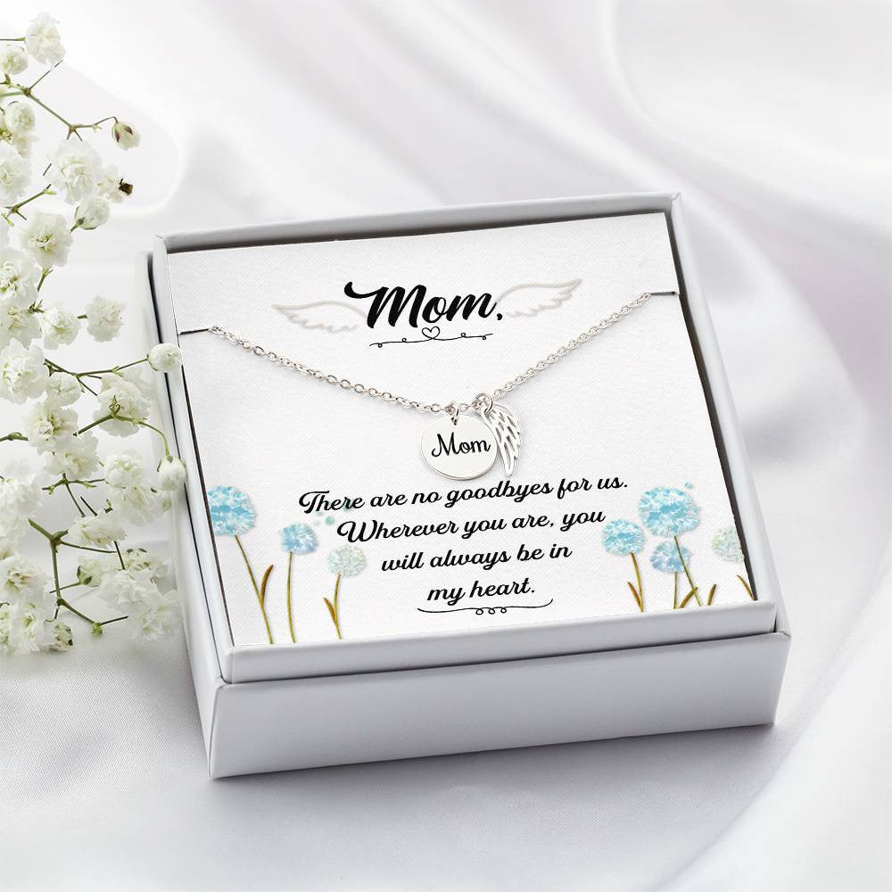 There are no goodbyes(1) Mom Memorial Necklace-[Heartfelt Family Gift]