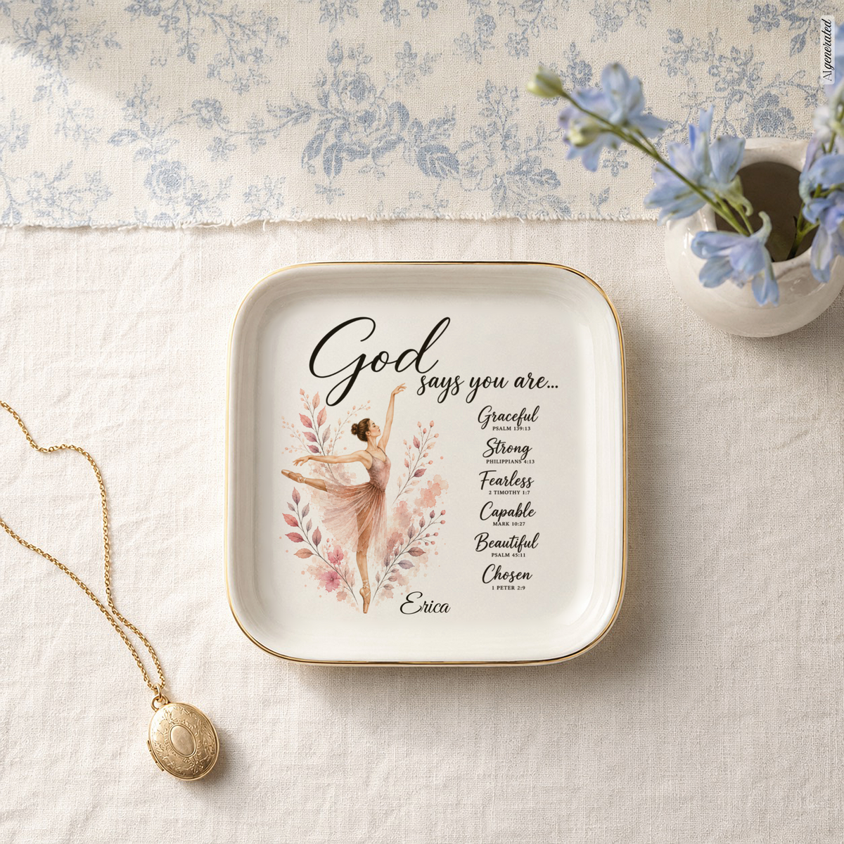 Dance Christian Jewelry Dish Trinket Tray