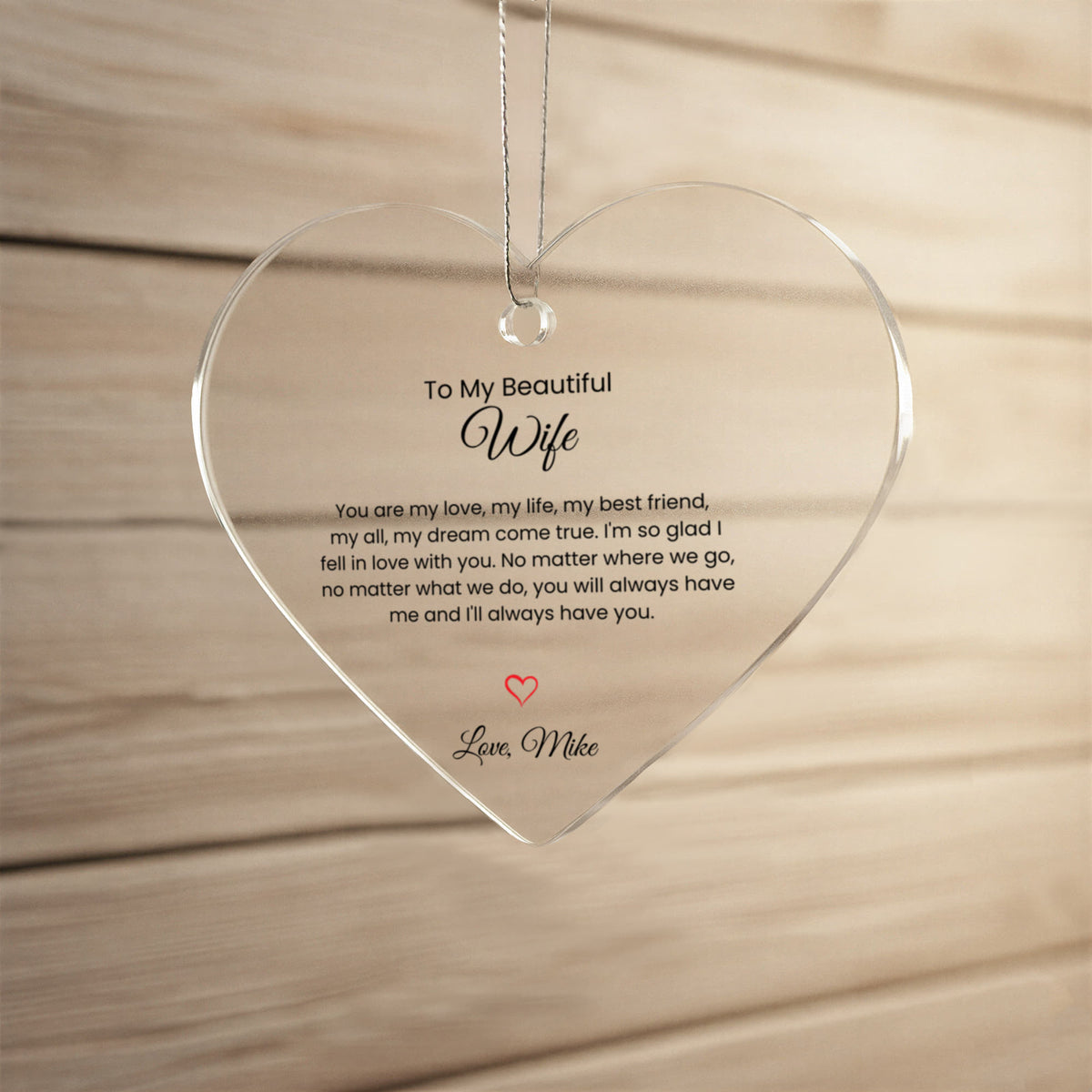Ceramic Heart Ornament Gift for Wife