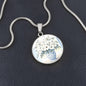 Engraved Floral Pendant Necklace Delft Blue Vase-[Heartfelt Family Gift]