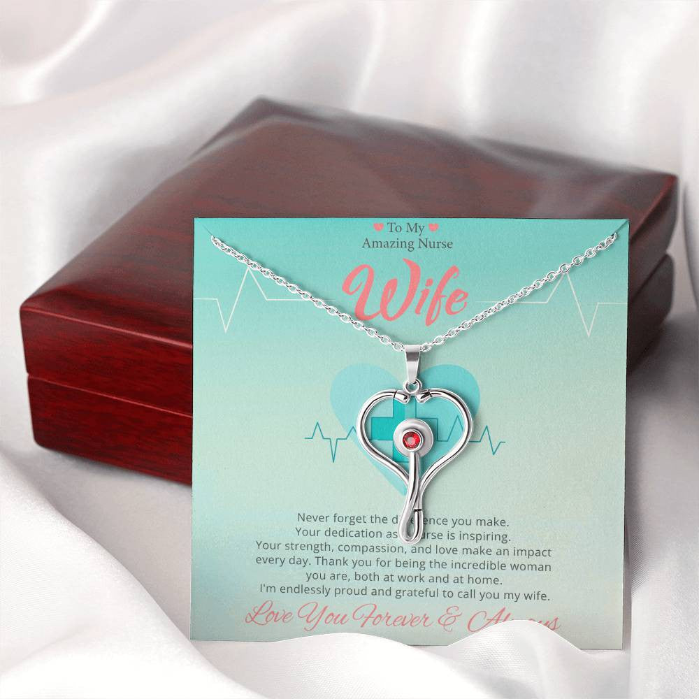 Nurse Wife Stethoscope Necklace Gift-[Heartfelt Family Gift]