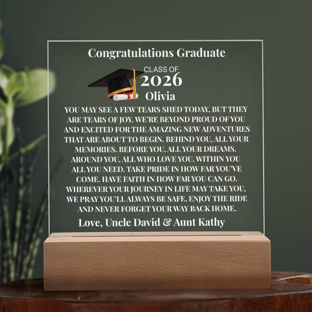 Personalized Graduation Plaque Gift