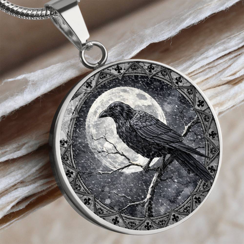 Black Crow Necklace, Personalized Engraved Jewelry, Raven Keychain, Gothic Gift, Unique Pendant, Spiritual Keepsake, Customizable