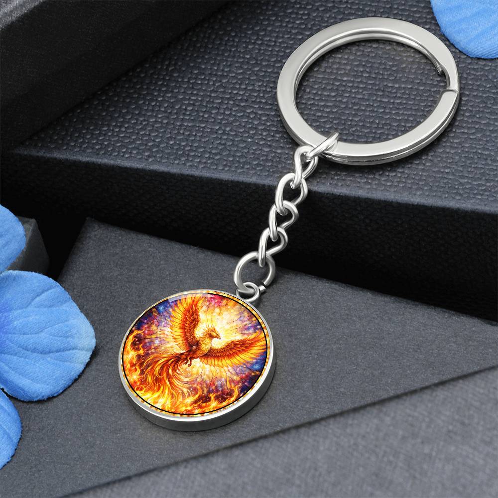 Rising Phoenix Personalized Engraved Necklace Bracelet or Keychain