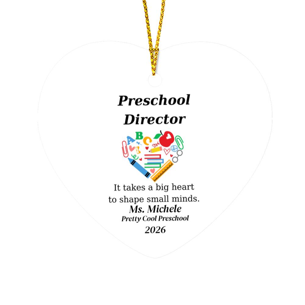 Preschool Director Heart Ornament