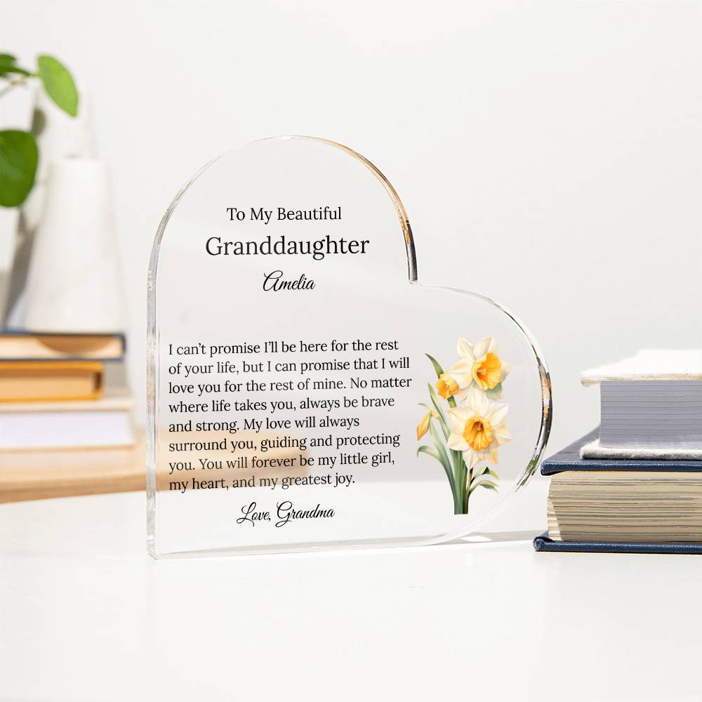 Personalized Granddaughter Acrylic Heart Gift