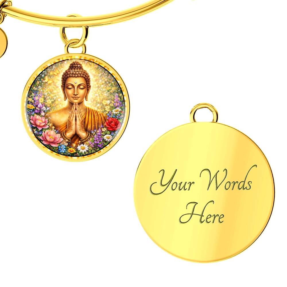 Buddha Engraved Necklace Bracelet or Keychain