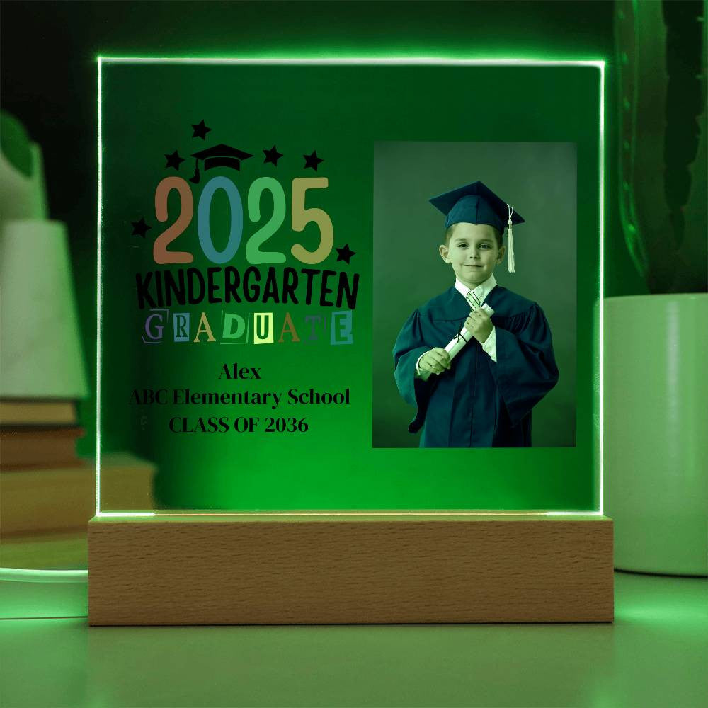 Kindergarten Graduation LED Acrylic Photo Frame Plaque-[Heartfelt Family Gift]