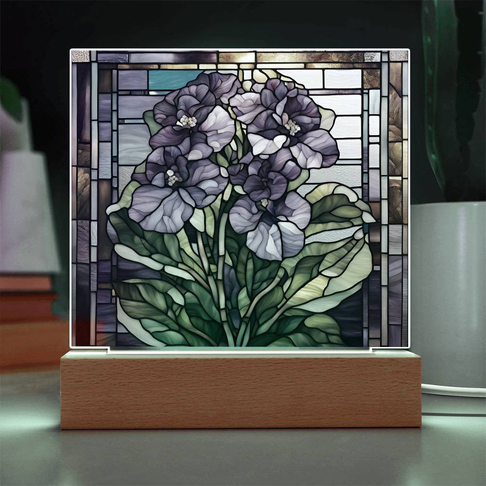 African Violet Lighted Plaque-[Heartfelt Family Gift]