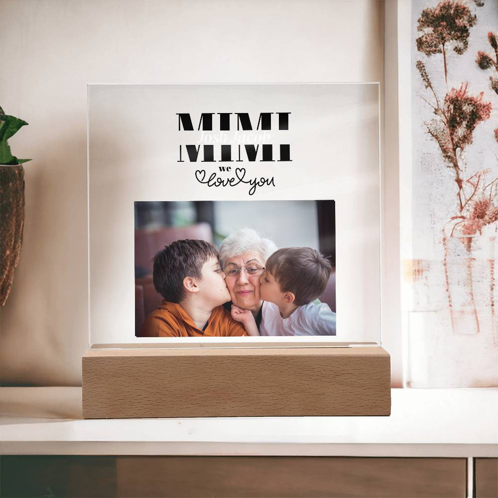 Personalized Mimi Acrylic Plaque with Grandkids Names-[Heartfelt Family Gift]