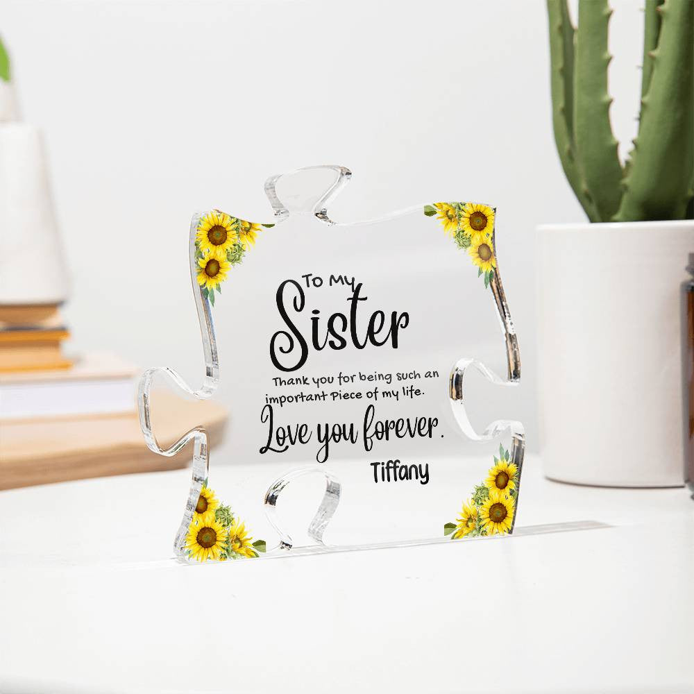 Sister Acrylic Puzzle Plaque-[Heartfelt Family Gift]