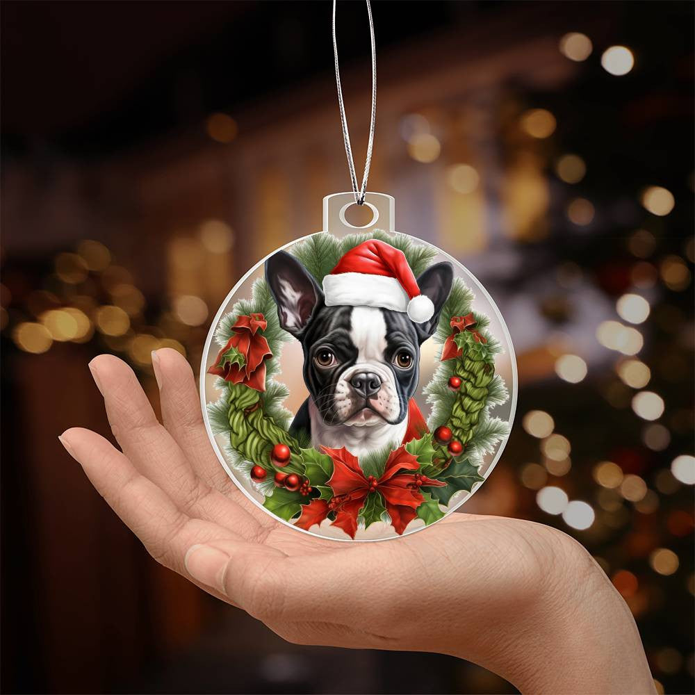 Bull Terrier Dog Acrylic Christmas Ornament-[Heartfelt Family Gift]