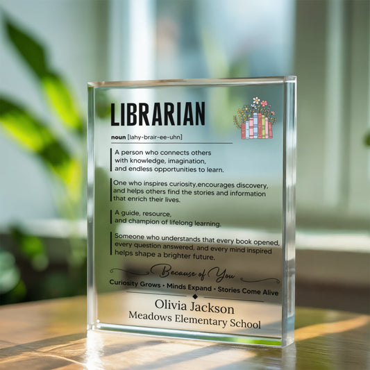 Librarian Appreciation Plaque, Retirement Gift for Librarians, Educator Thank You Gift, Personalized Teacher Plaque