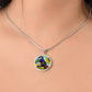 tucan 2 Polar Bear Round Pendant Necklace in Gold or silver-[Heartfelt Family Gift]