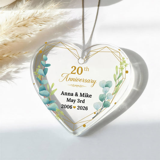 20th Wedding Anniversary Heart Ornament