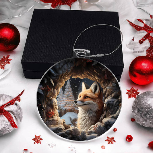 Red Fox Acrylic Christmas Ornament-[Heartfelt Family Gift]