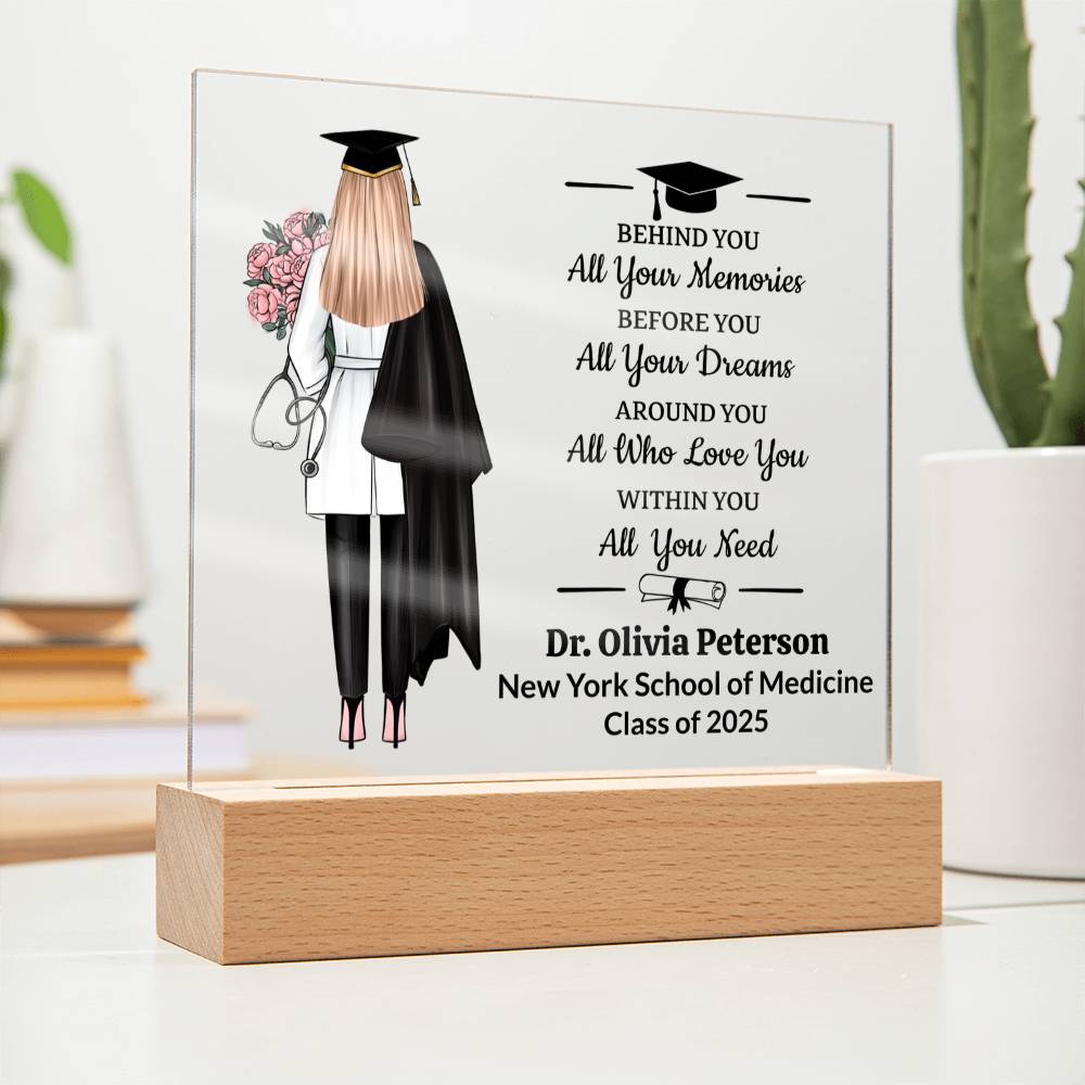 Personalized Medical School Pinning Ceremony Acrylic Plaque