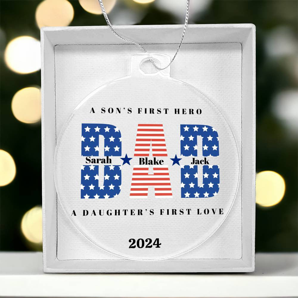 Military Dad Acrylic Ornament-[Heartfelt Family Gift]