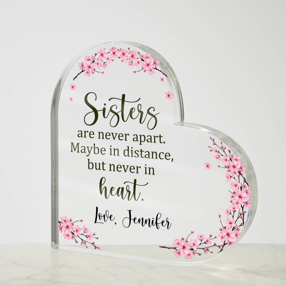 Sisters Acrylic Heart Plaque