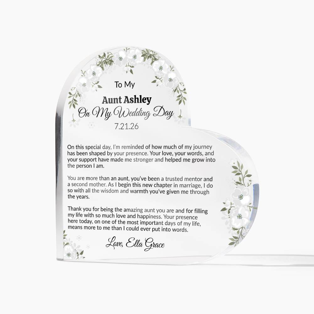 Personalized Wedding Day Acrylic Heart Plaque