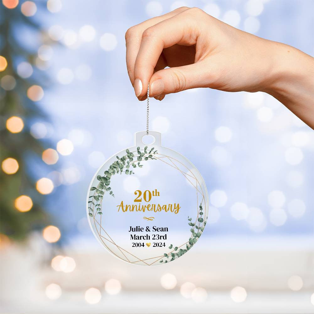 20th Wedding Anniversary Ornament