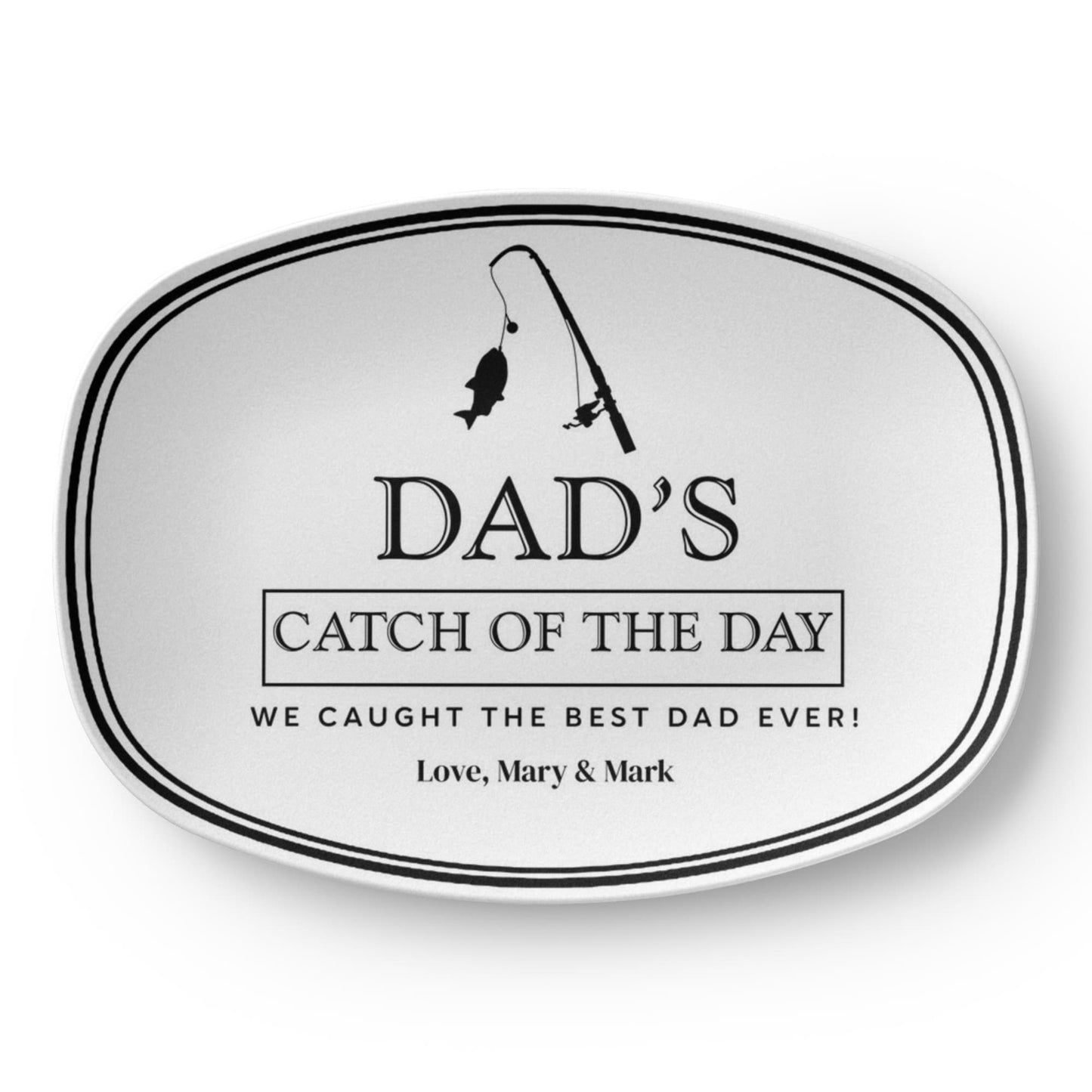 Dad's Catch Fish Platter, Personalized Fish Serving Tray