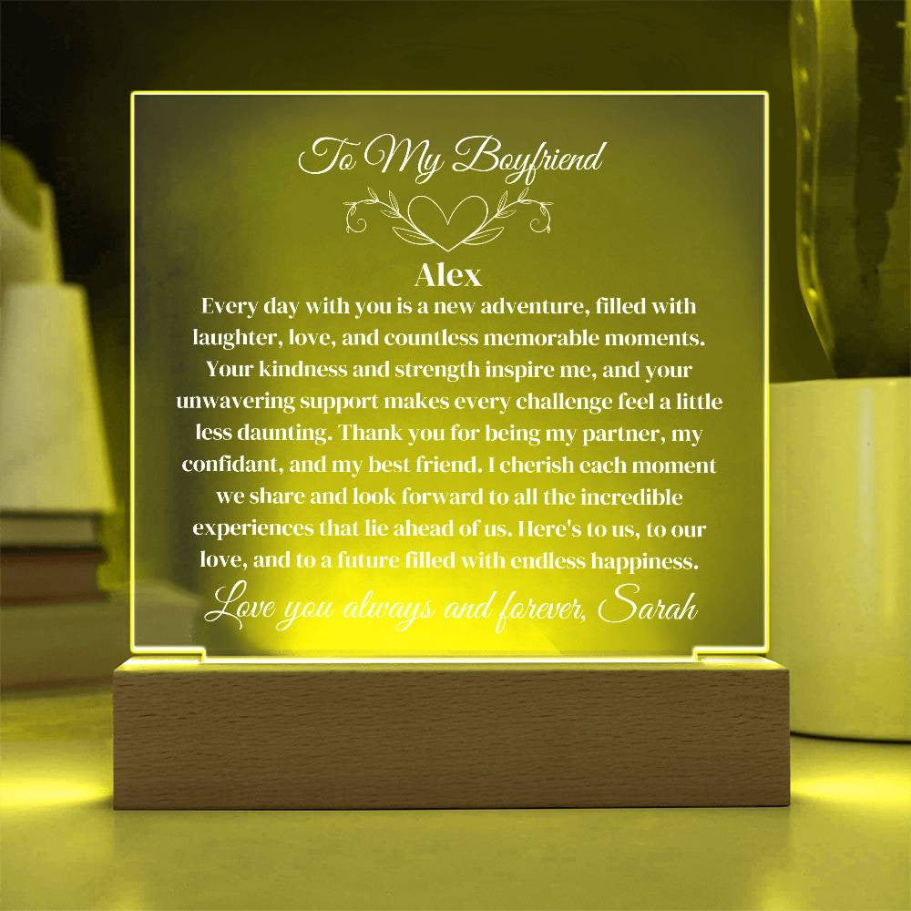 To My Boyfriend Plaque-[Heartfelt Family Gift]