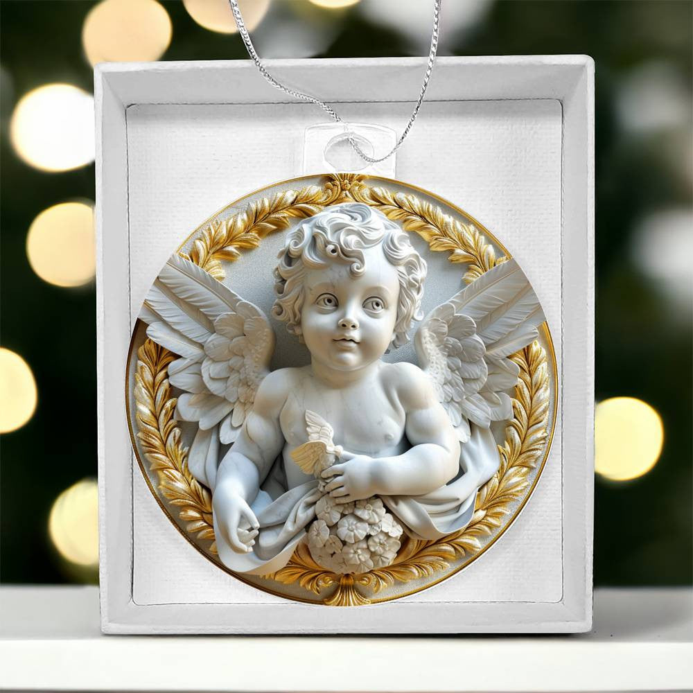 Cherub  Acrylic Christmas Ornament-[Heartfelt Family Gift]
