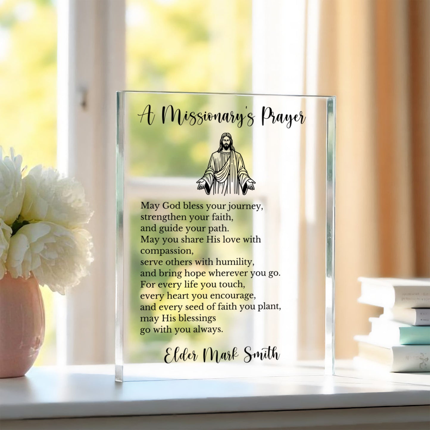 Missionary's Prayer Plaque, Inspirational Gift for Missionaries,  Personalized Ministry Keepsake