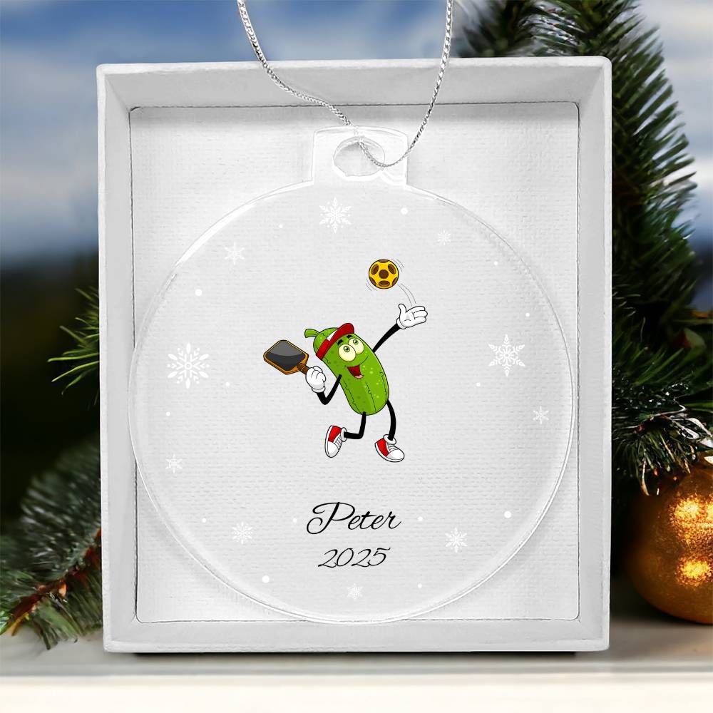 Pickleball Player Christmas Ornament
